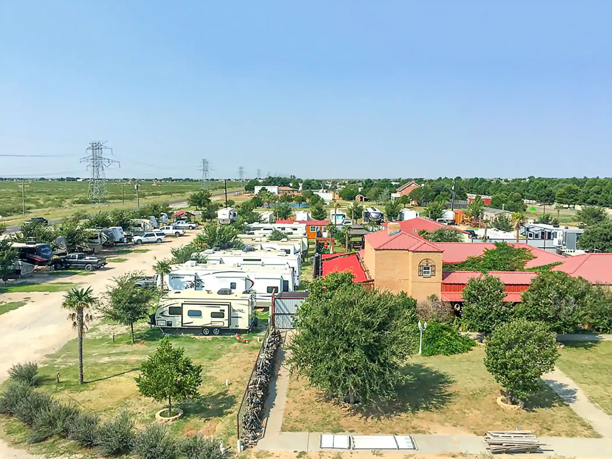 Aerial view of AMC RV Park
